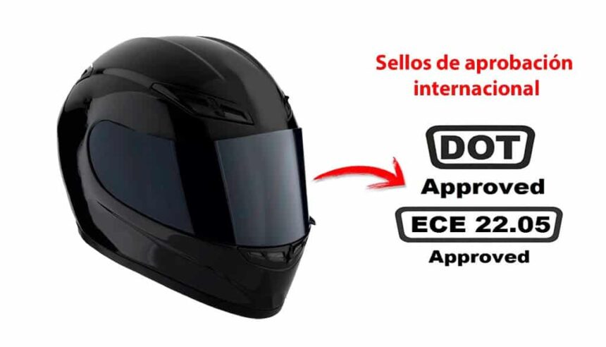 casco con sellos de aporbacion internacional