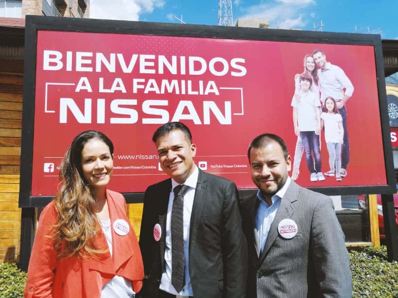 Michelle Manterola actriz Leonardo Gutierrez Jefe de Producto Nissan y Daniel Pérez periodista