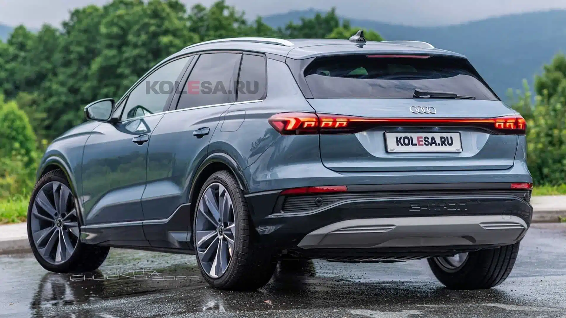 audi q6 e tron rendering based teaser Autos Rodando Audi Q e tron lateral trasero