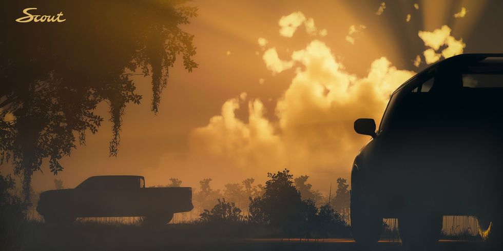 La Pickup y el SUV eléctrica de carrocería sobre bastidor de Scout apuntan a Rivian 1 Scout Pickup