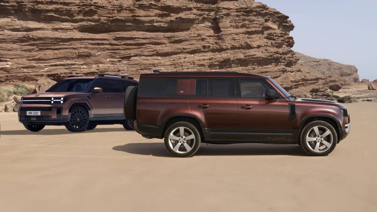2024 hyundai santa fe v land rover defender styling face off 4 Autos Rodando Hyundai Santa Fe vs Land Rover Defender