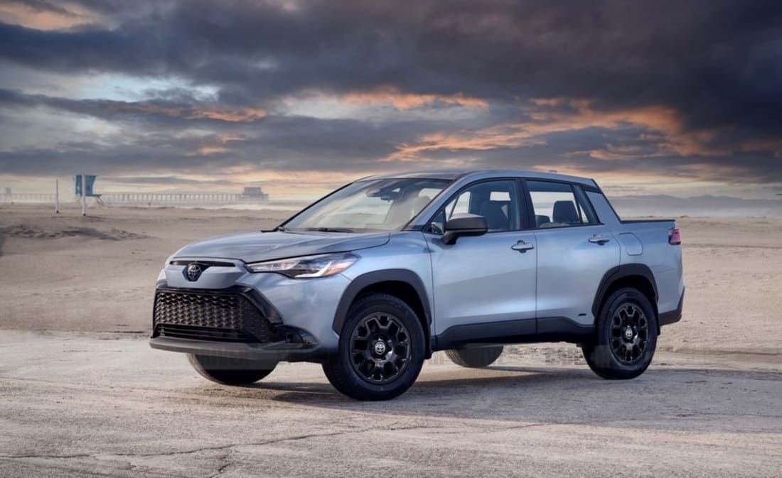 toyota corolla pickup rendering front Autos Rodando Toyota Corolla Pick up frente