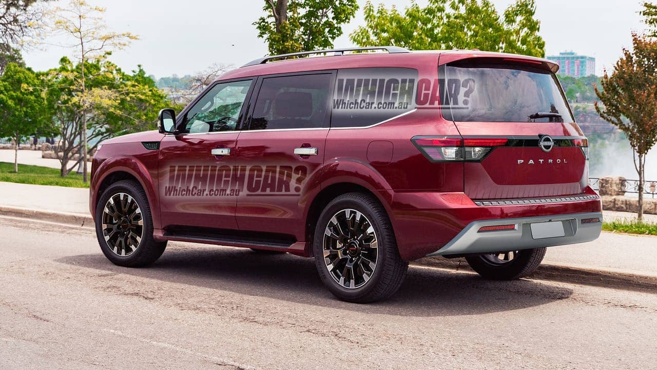 2025 nissan patrol renders whichcar 3 Autos Rodando Nissan Patrol Render en diagonal