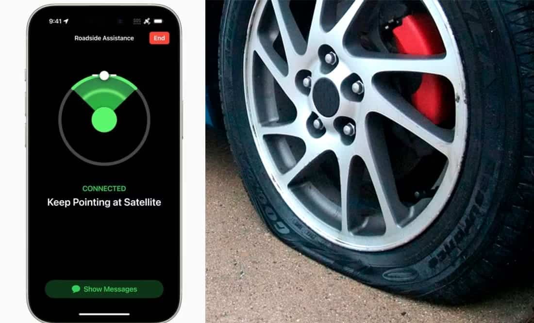 El iPhone 15 y su Innovadora Asistencia en Carretera: ¿Un Teléfono que te Ayuda a Cambiar una Llanta? 1 Iphone 15 despinchar