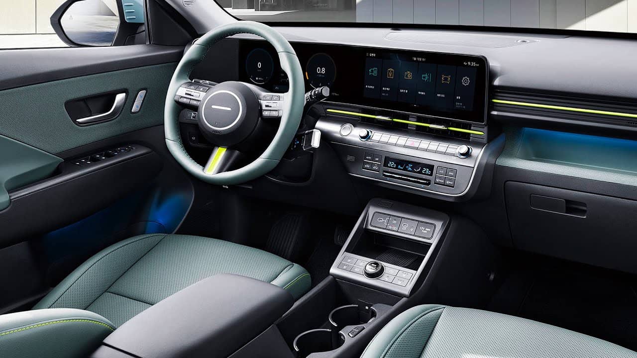 maxresdefault 1 Autos Rodando hyundai Kona Eléctrico tablero