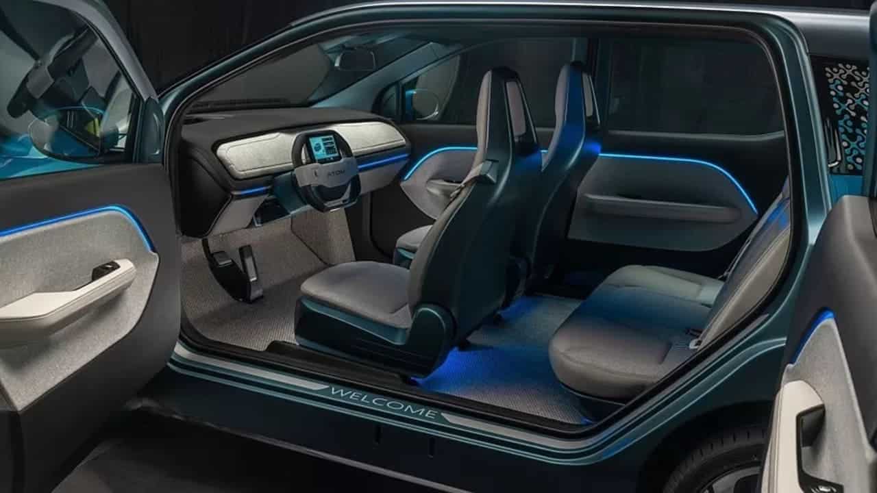 atom inside view Autos Rodando Aton EV interior