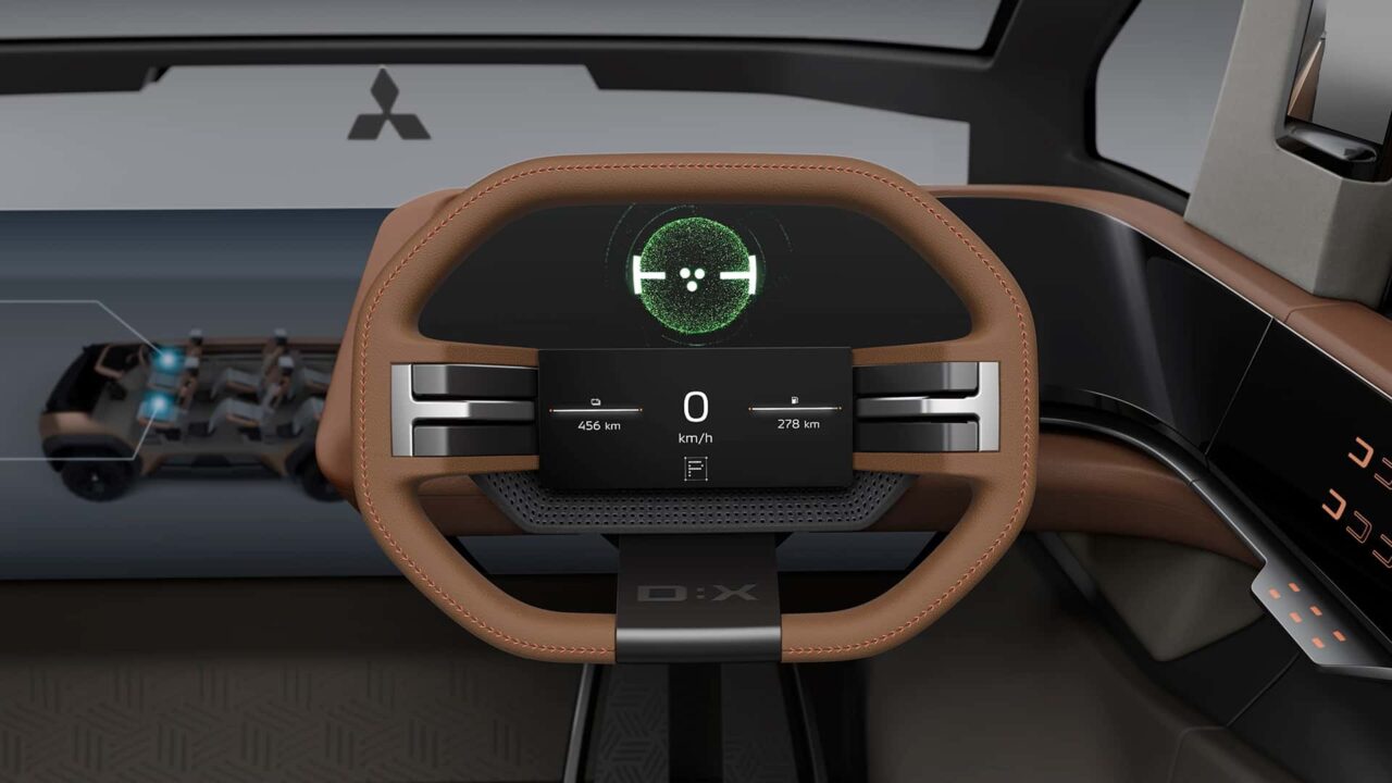 Mitsubishi Concepto D:X volante y cluster