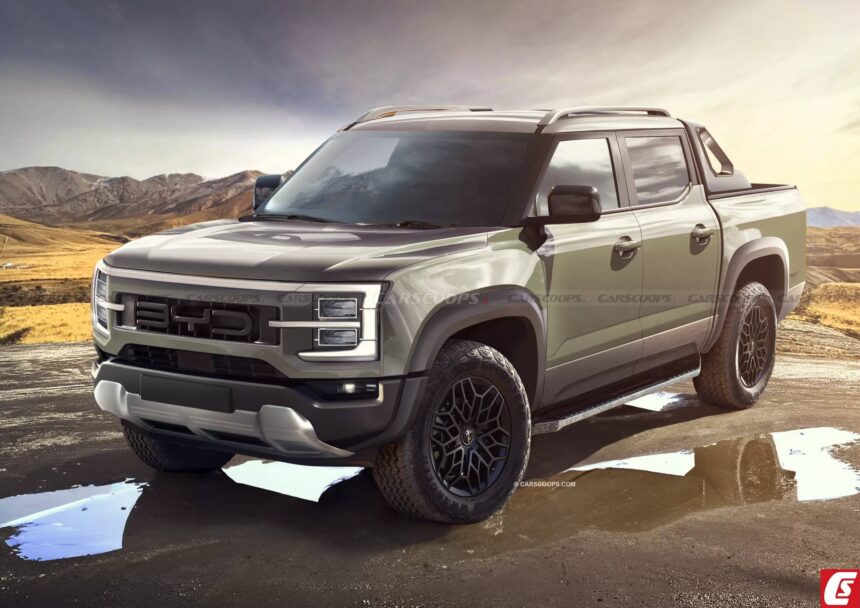 Pickup BYD gris render