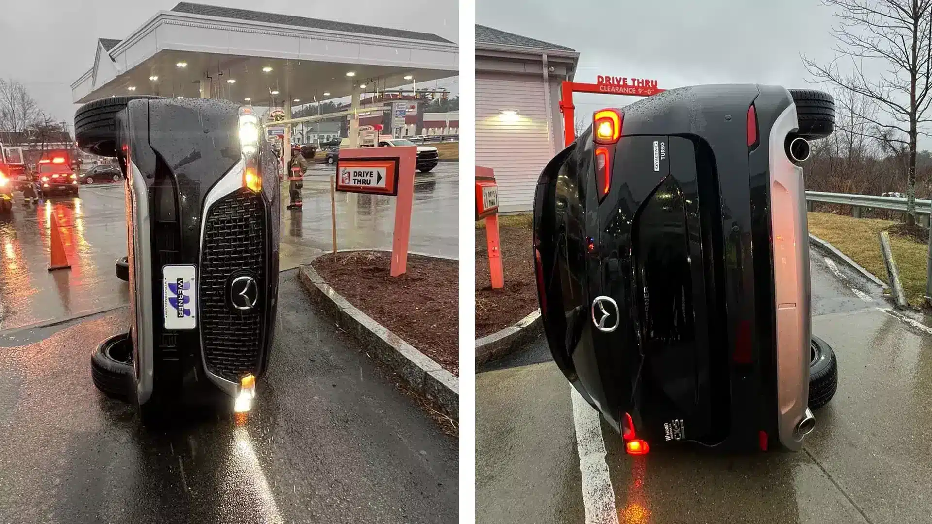 La Aventura Fallida de un Mazda CX-5 en Dunkin' Donuts 1 Mazda CX-5 se volteo