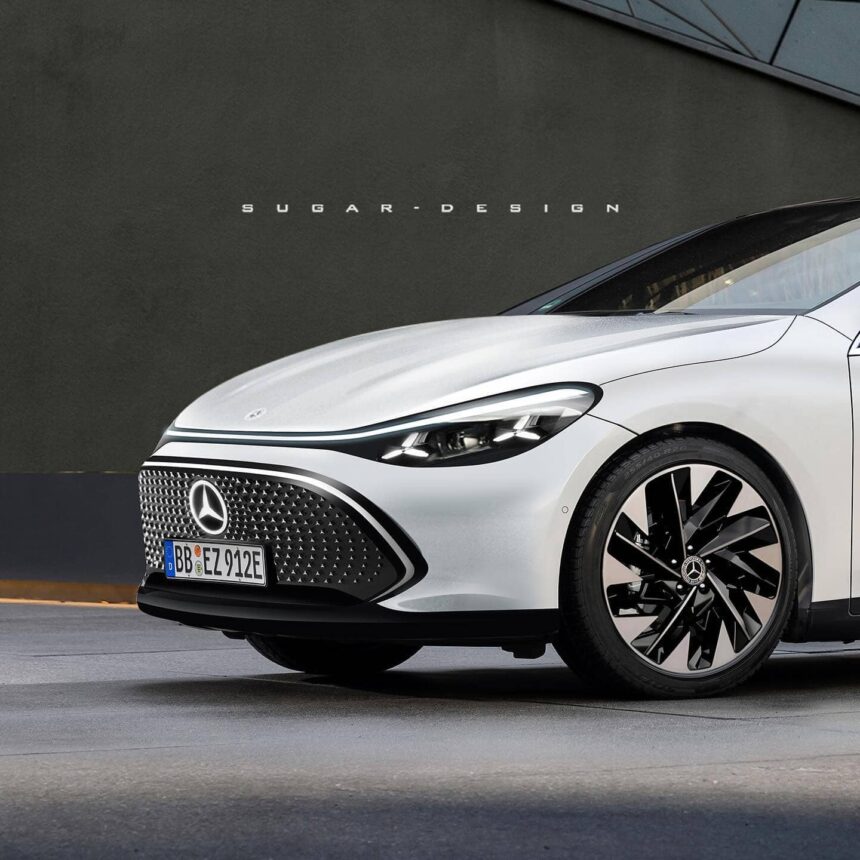 Mercedes Clase C EV 2026 render
