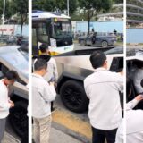 Tesla Cybertruck en Edificio de BYD en China