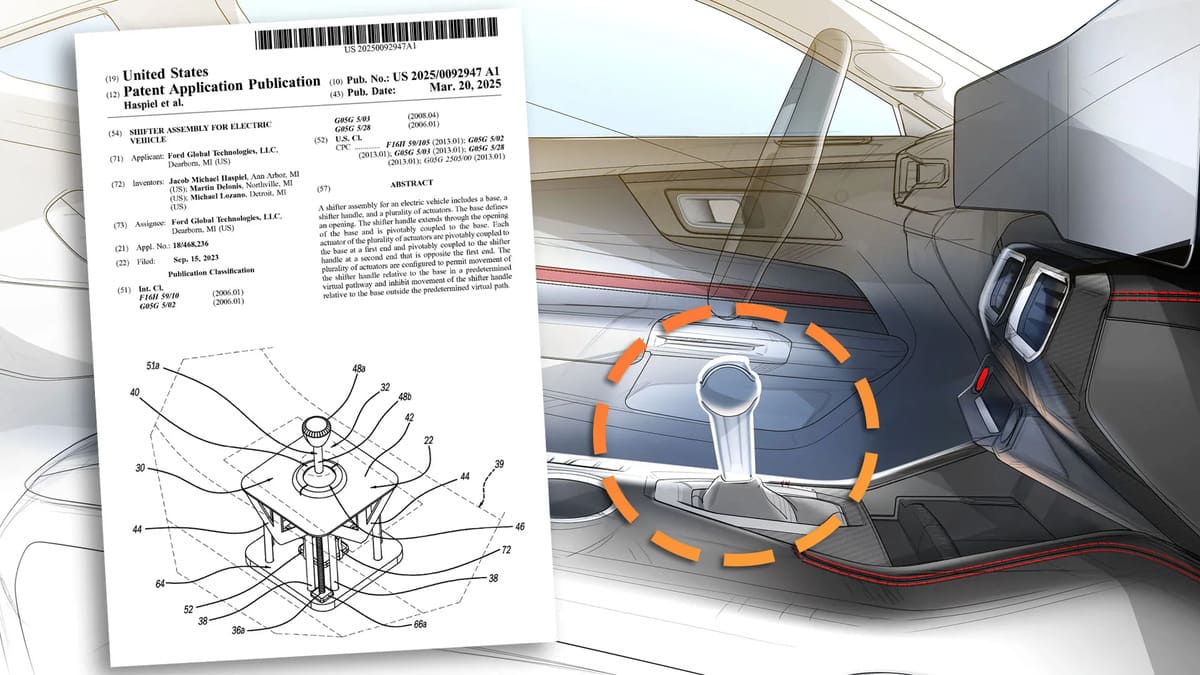 Ford patenta una palanca de cambios manual falsa para vehículos eléctricos con retroalimentación háptica 1 Ford patenta una palanca de cambios manual falsa para vehículos eléctricos