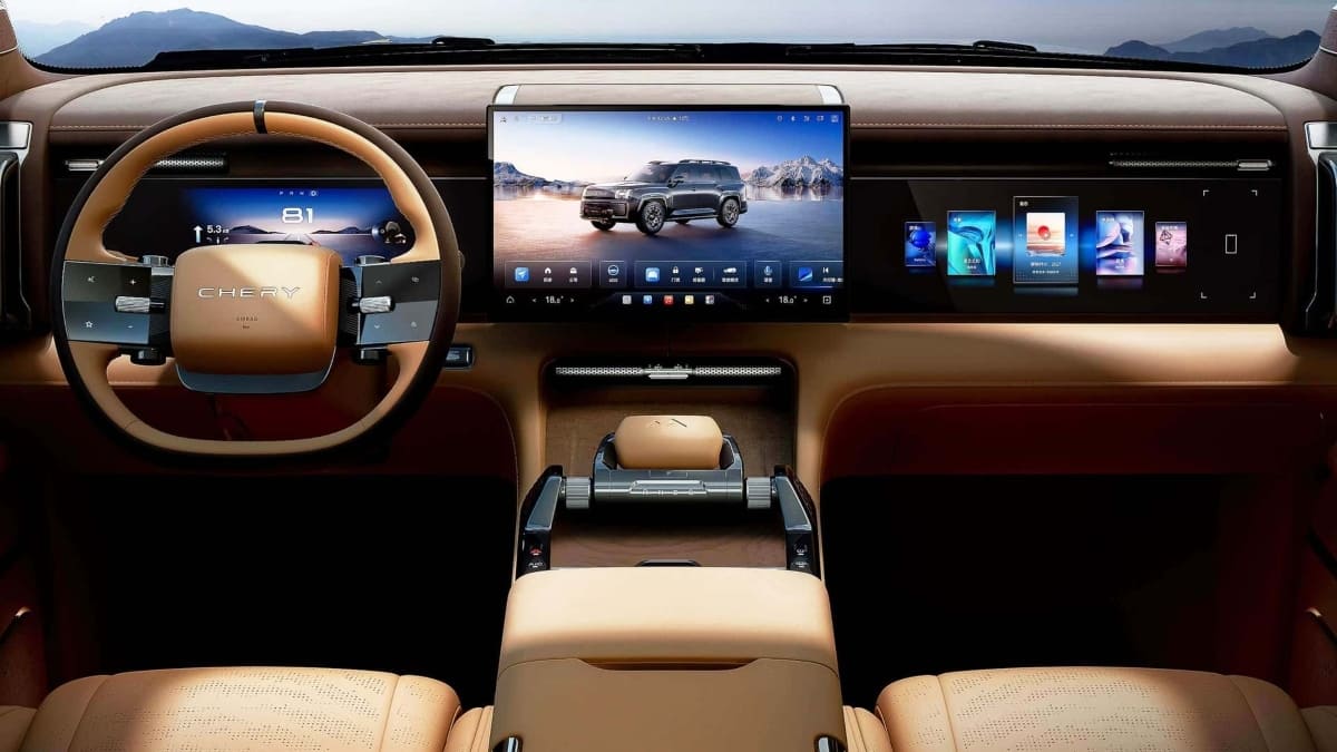 Chery Tiggo 9L: el SUV gigante que busca destronar al Land Cruiser 3 Chery Tiggo 9L interior