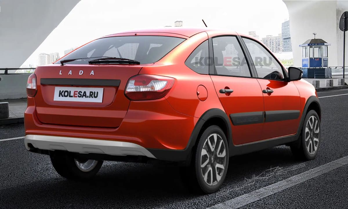 Nuevo Lada Granta Cross liftback render by Kolesa