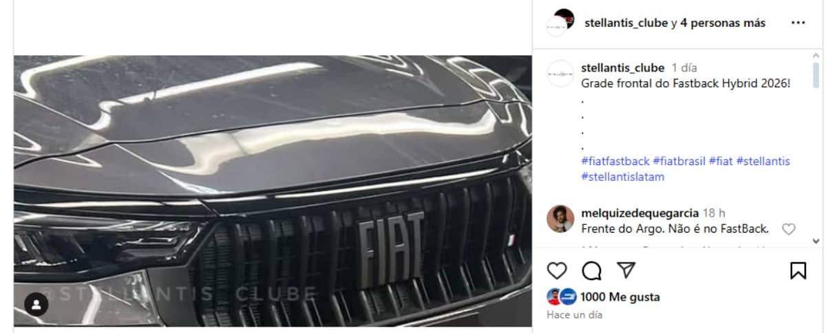 Fiat Fastback 2026: Filtrado primera imagen del facelift 2 Fiat Fastback 2026: Filtrado