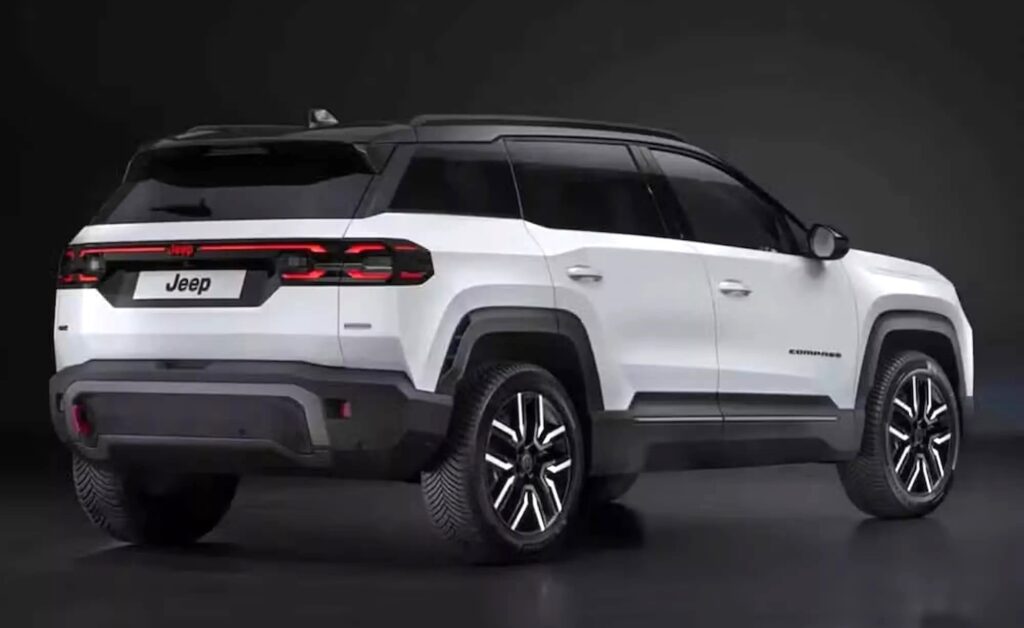 Jeep Compass 2026: así se ve el nuevo SUV 3 Jeep Compass 2026 blanco por detrás