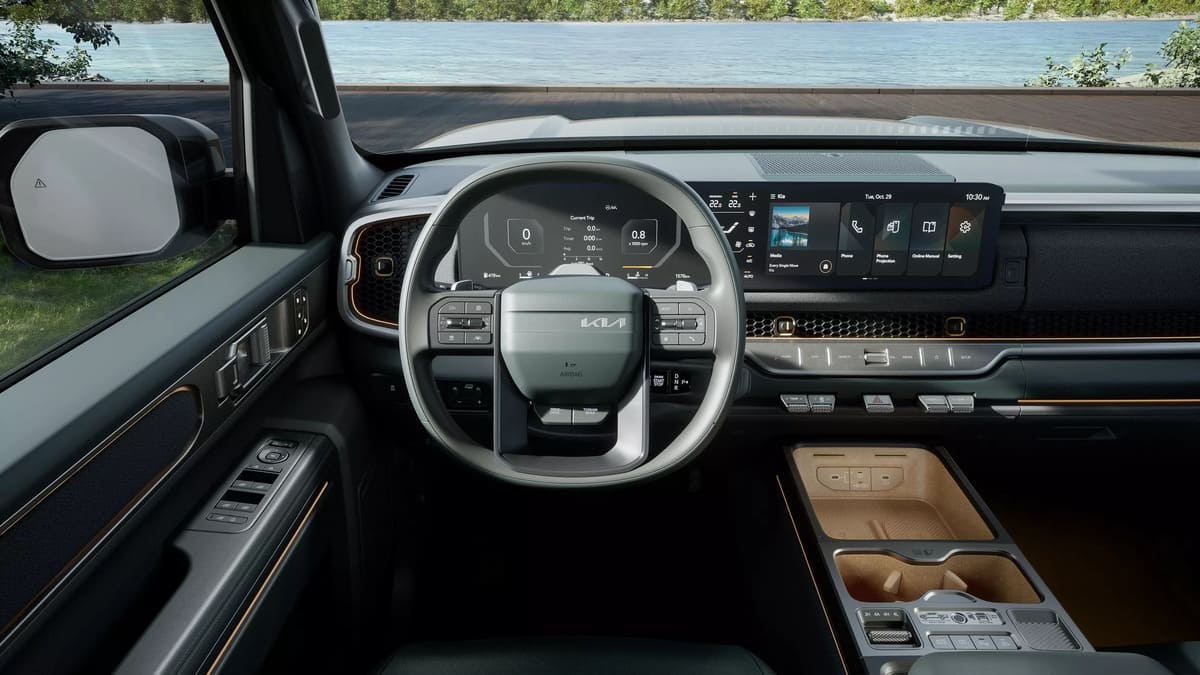 Kia Tasman: El Pickup Que Nadie Esperaba Tambien Hibrida Sorprenderá a Todos 7 Kia Tasman Weekender Hibrida interior