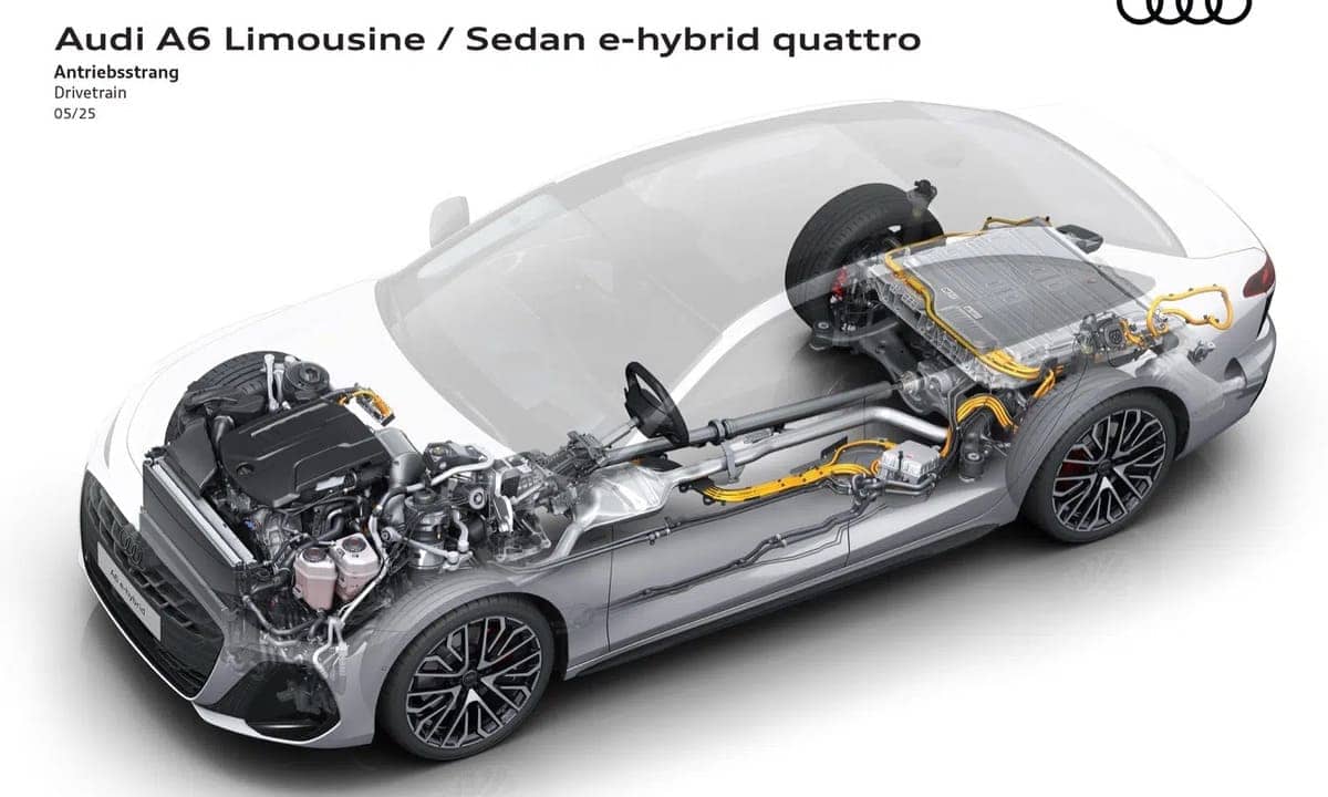 Nuevo Audi A6 e-hybrid quattro: Así es el sedán híbrido enchufable que redefine la movilidad premium 4 Nuevo Audi A6 e-hybrid quattro sistema hybrid