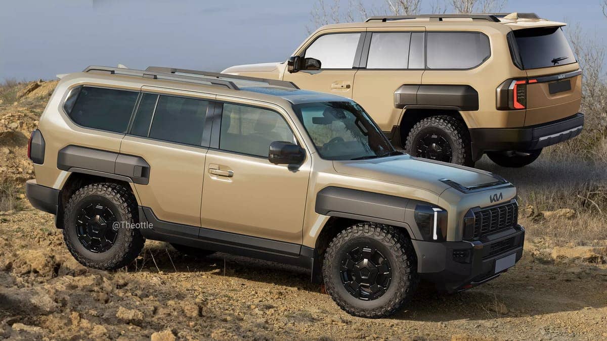 Kia se Prepara para Desafiar al Toyota Prado con el Tasman SUV 8 Tasman SUV frente y espalda