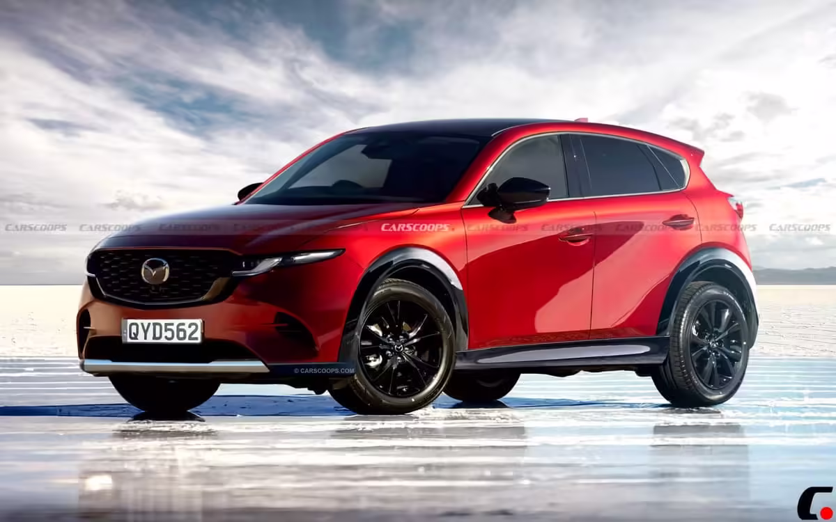 Mazda CX-20: El SUV compacto que reemplazará al CX-3 con diseño audaz y corazón electrificado 3 Mazda CX-20 rojo