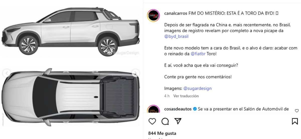 Se filtró el diseño de la nueva BYD pick up compacta: desafiará a Toro y Maverick 2 BYD pick up compacta filtracion 002