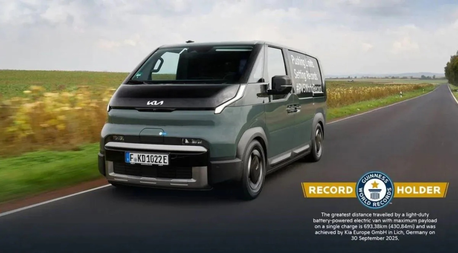 Kia PV5 récord Guinness de autonomía: el utilitario eléctrico que hizo historia 1 Kia PV5 record autonomia port