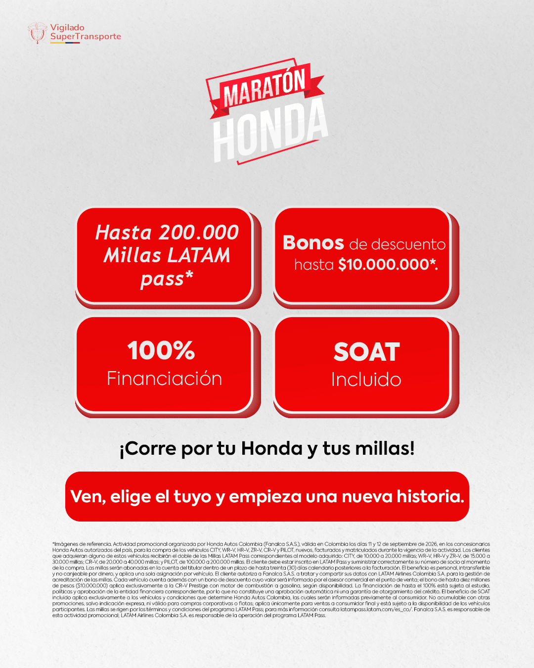 Maratón Honda 2026: hasta 200.000 millas LATAM Pass y bonos de hasta $10 millones 2 HONDA AUTOS CARRUSEL MARATON MILLAS 2 SEPTIEMBRE 11 12